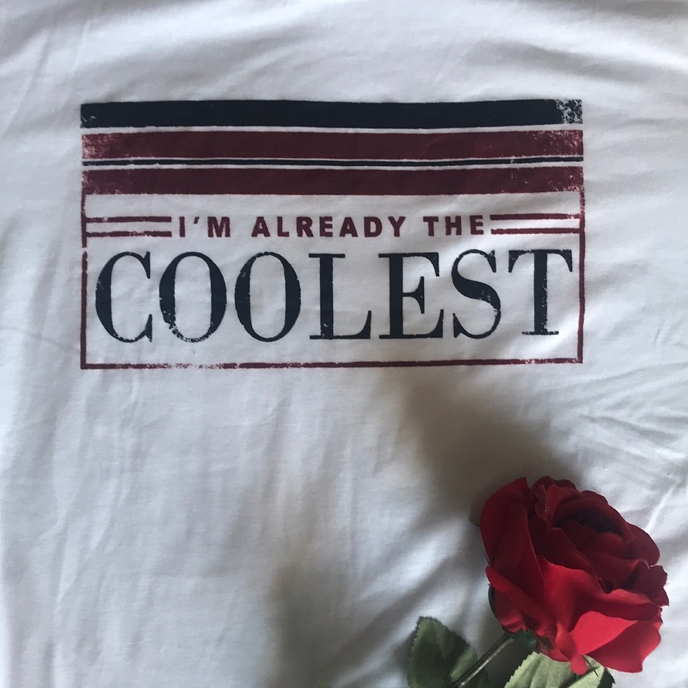 white basic tee with print - Picture 2 of 3